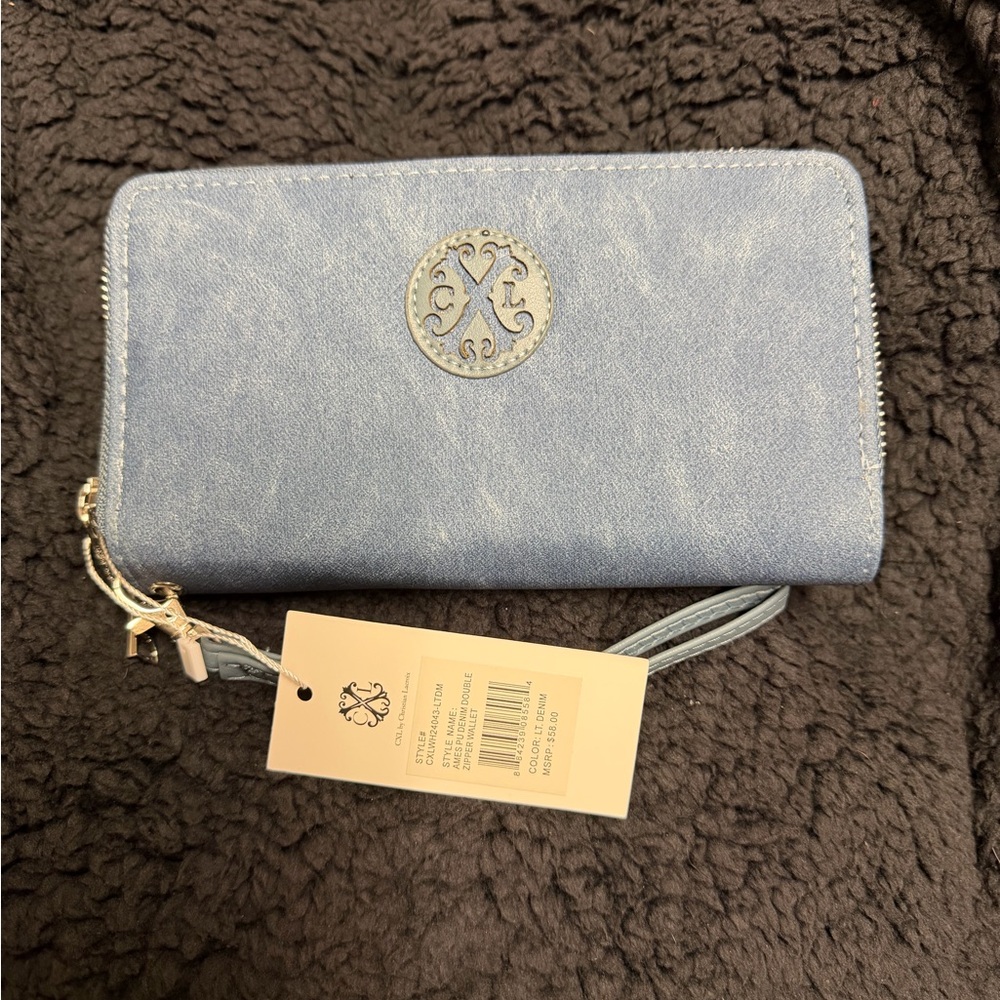 Christian Lacroix Light Blue Wallet with Logo